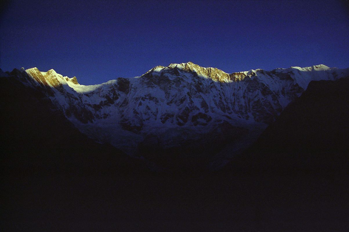 206 Fang , Annapurna I, Central, East, Roc Noir At Sunrise From Annapurna Sanctuary Base Camp